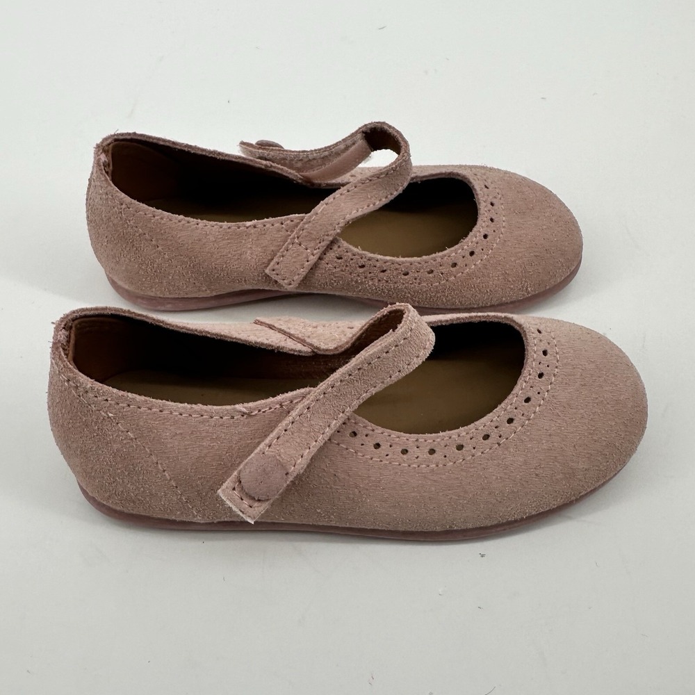 Elephantito Suede Leather Mary Jane Scalloped Edge Pink Girls Size 7 US 24 EU - Picture 4 of 12